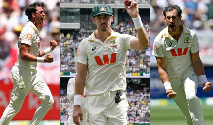 Mitchell Starc bagging 7 wickets for just 58 runs in Ashes opening 2025